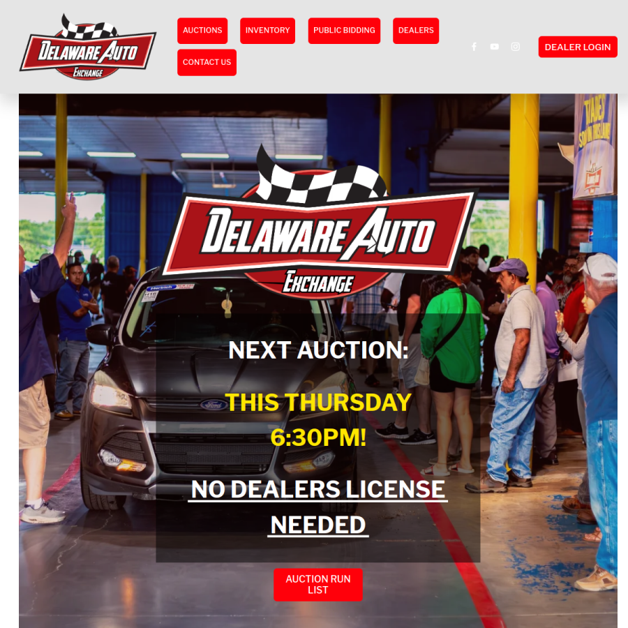 delawareautoexchange.com homepage screenshot