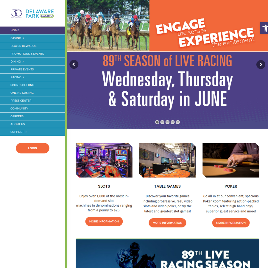 delawarepark.com homepage screenshot