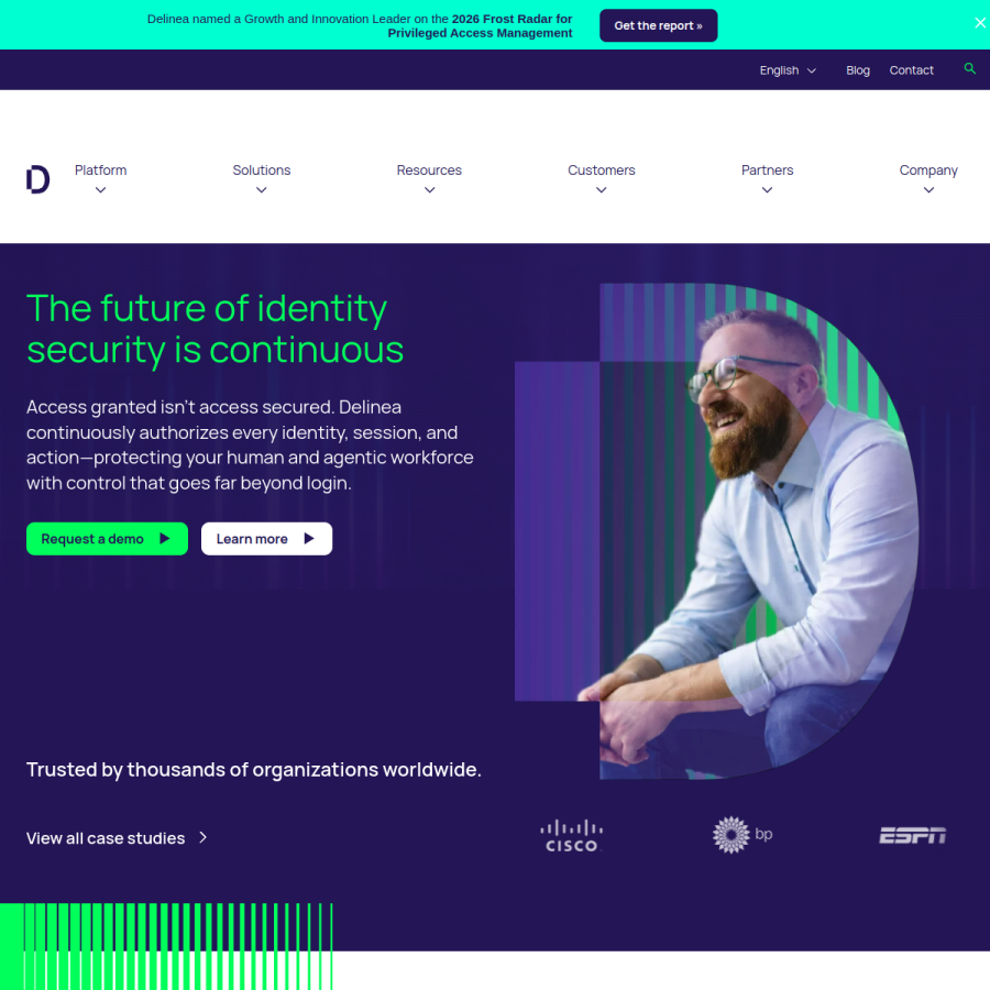delinea.com homepage screenshot