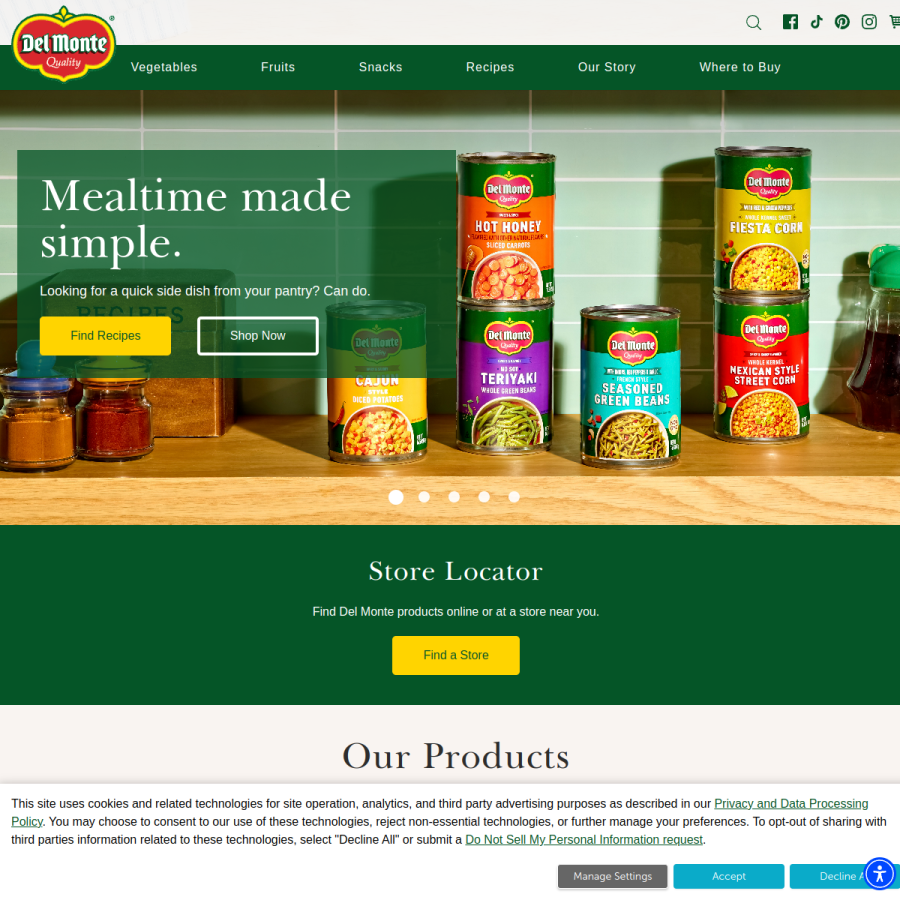 delmonte.com homepage screenshot