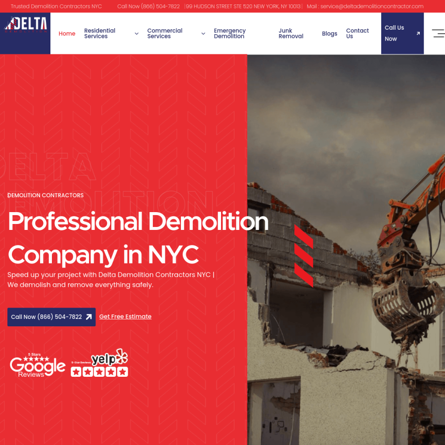 deltademolitioncontractor.com homepage screenshot