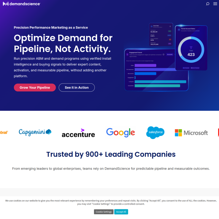 demandscience.com homepage screenshot