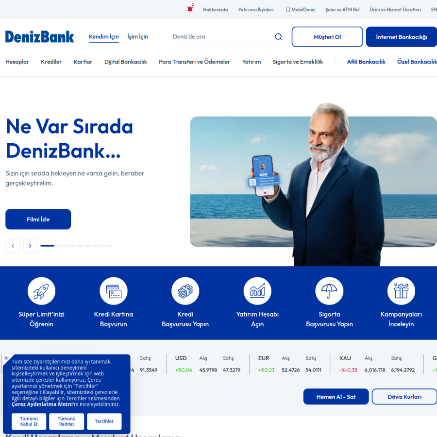 denizbank.com homepage screenshot