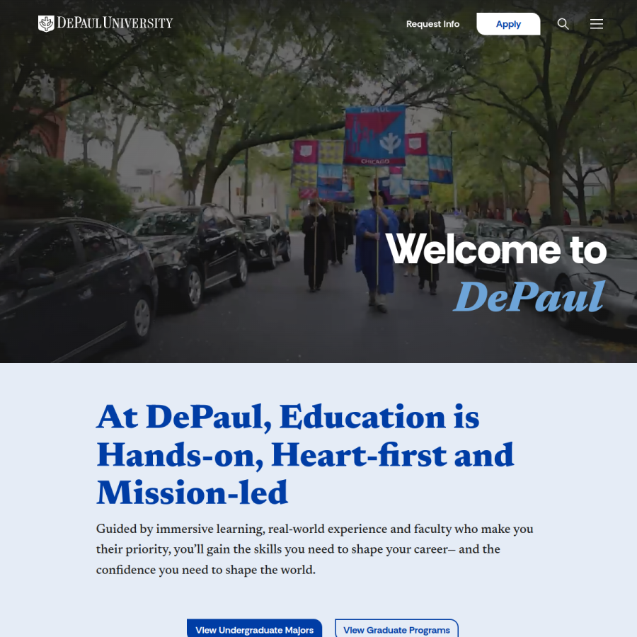 depaul.edu homepage screenshot