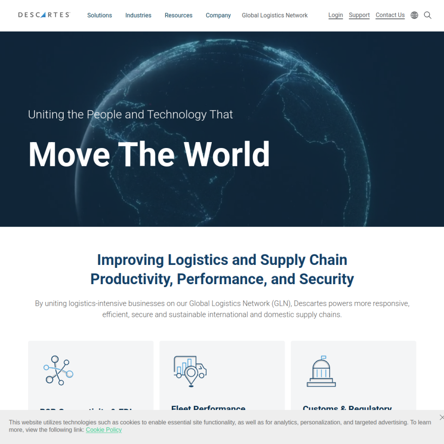 descartes.com homepage screenshot