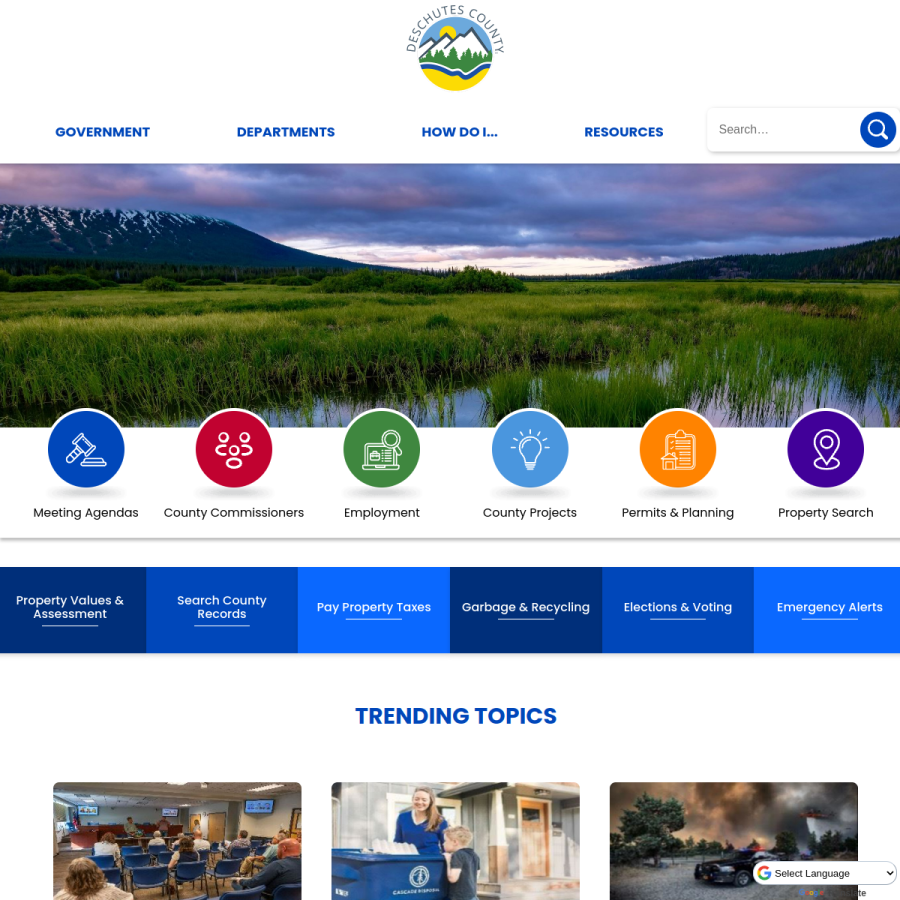 deschutes.org homepage screenshot