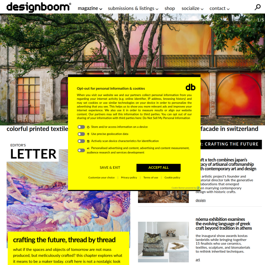 designboom.com homepage screenshot