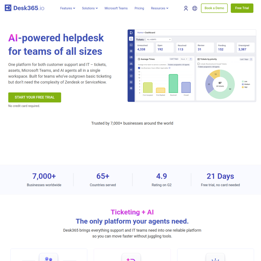 desk365.io homepage screenshot