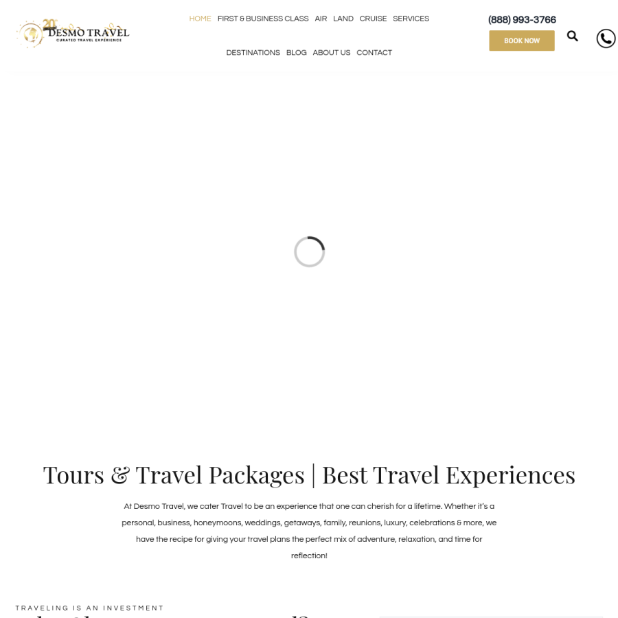 desmotravel.com homepage screenshot