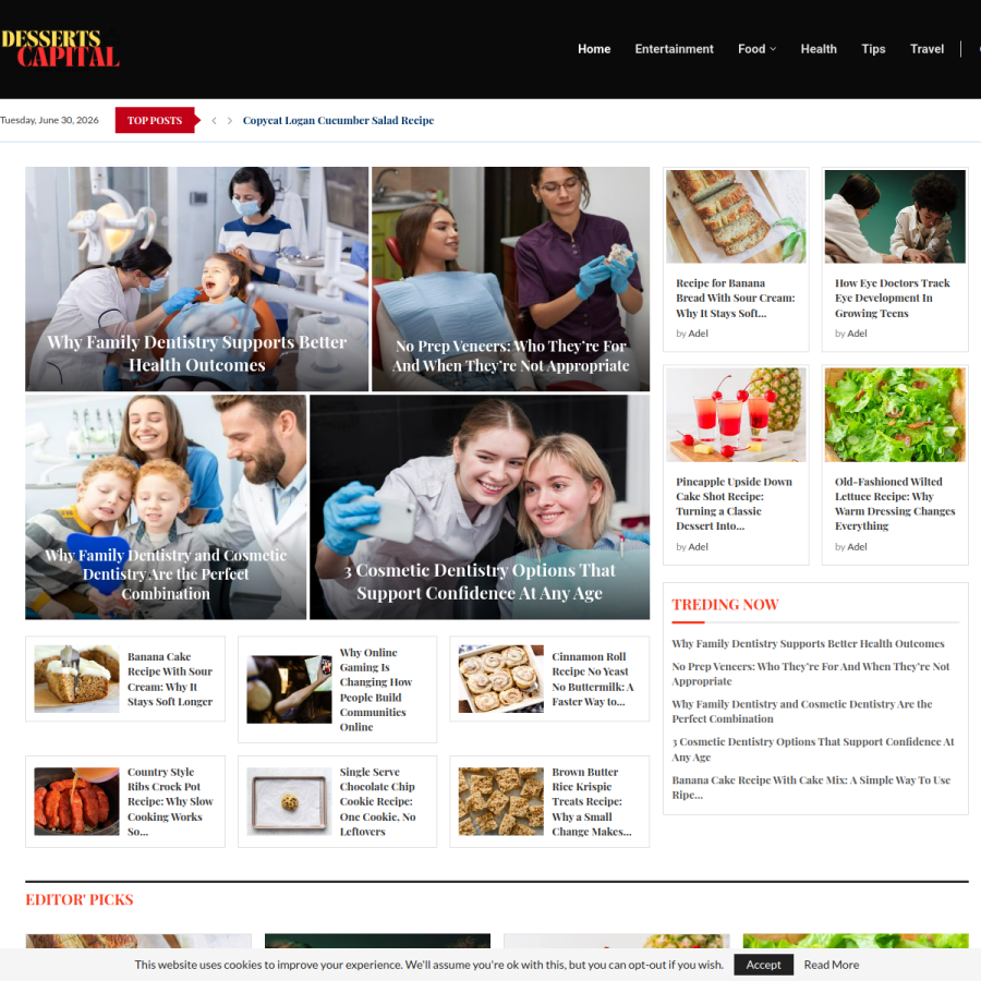 dessertscapital.com homepage screenshot