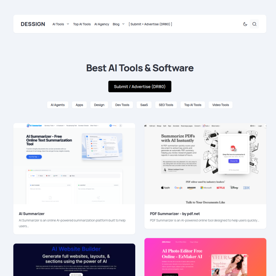 dessign.net homepage screenshot