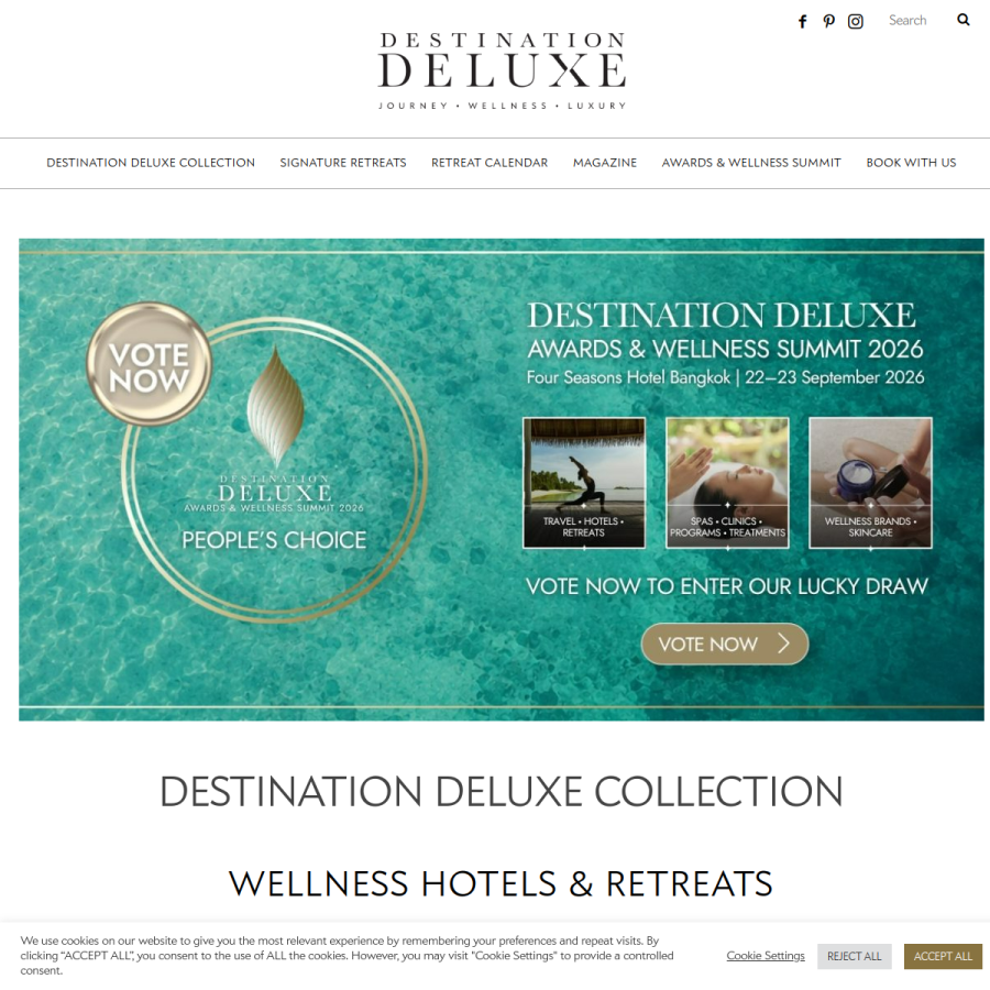 destinationdeluxe.com homepage screenshot