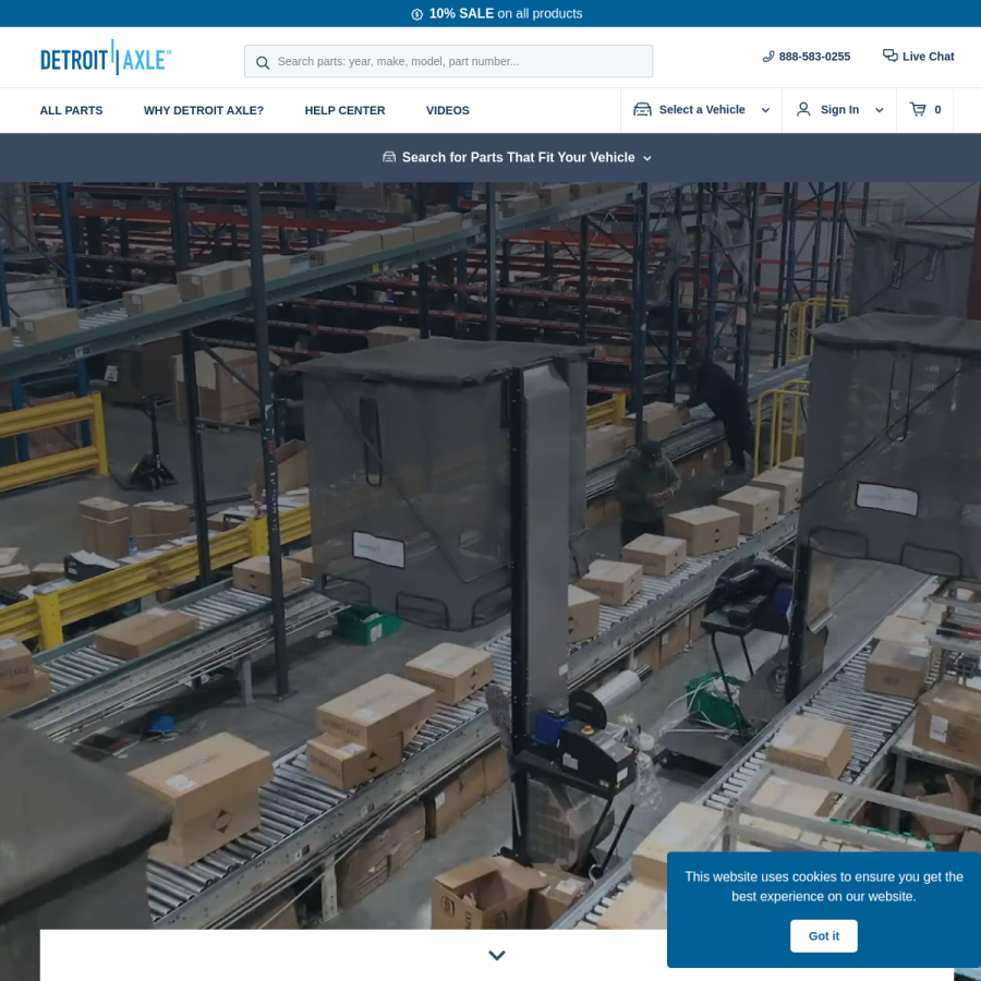 detroitaxle.com homepage screenshot