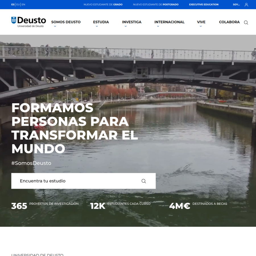 deusto.es homepage screenshot