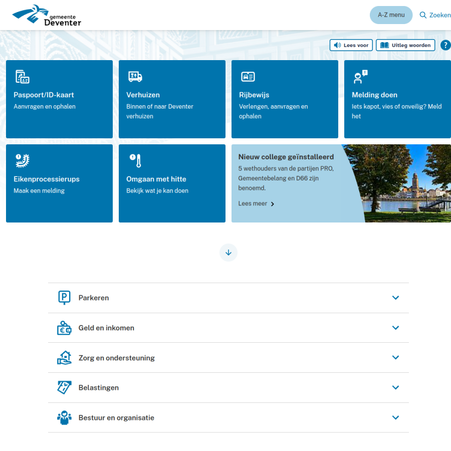 deventer.nl homepage screenshot