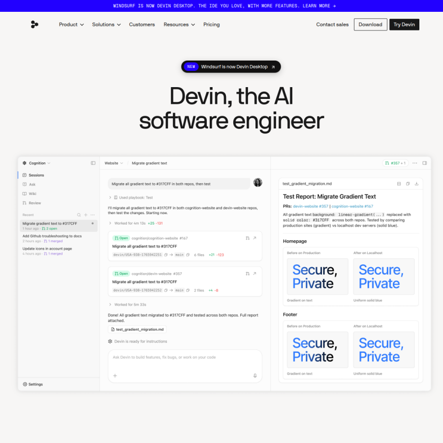 devin.ai homepage screenshot