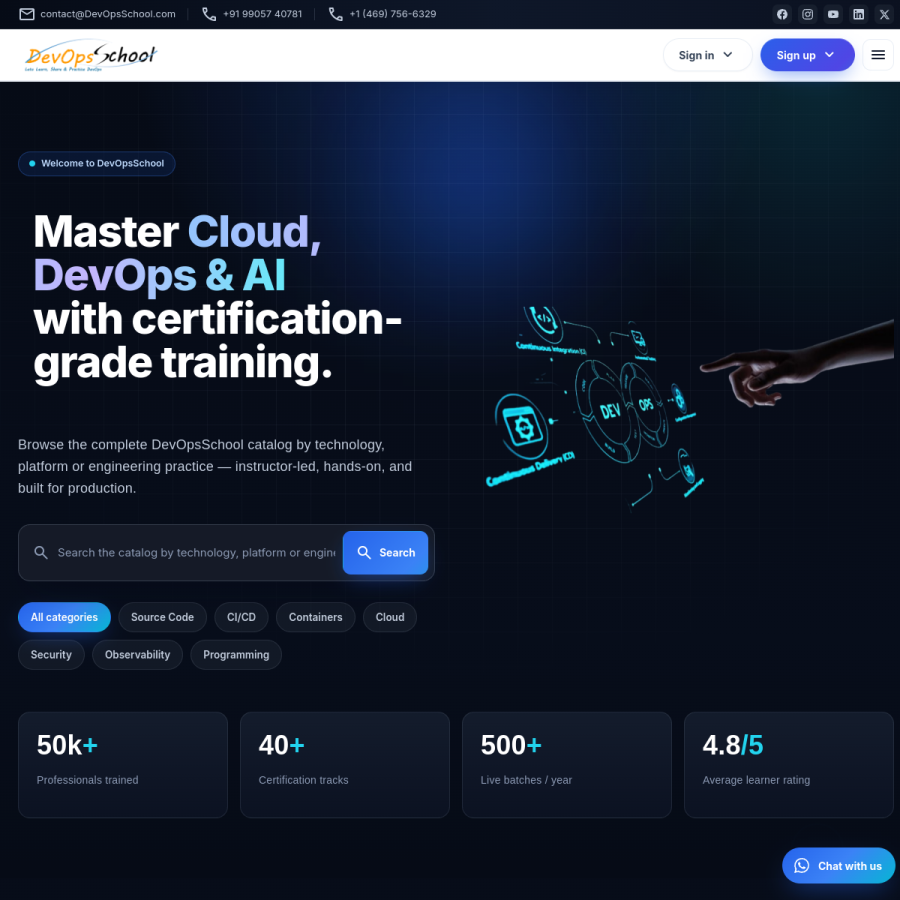 devopsschool.com homepage screenshot