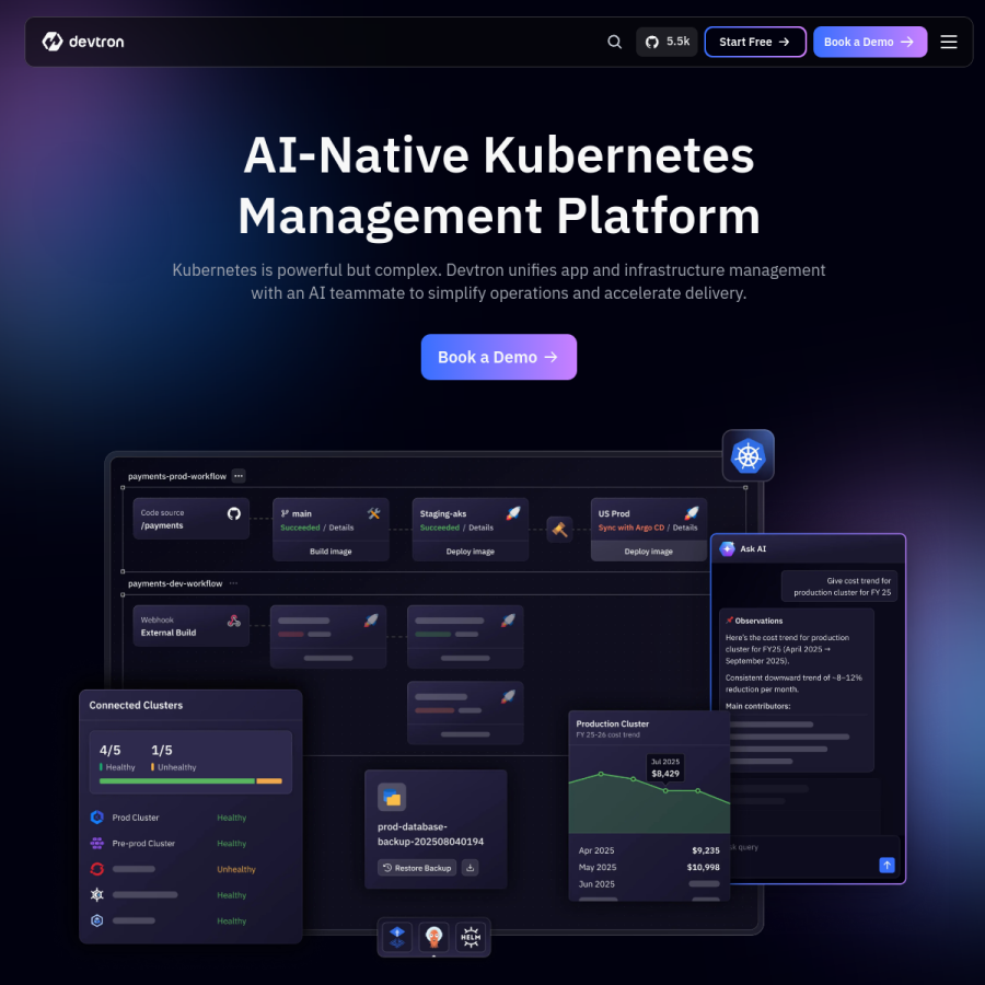 devtron.ai homepage screenshot