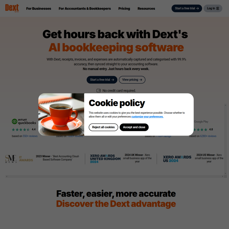 dext.com homepage screenshot