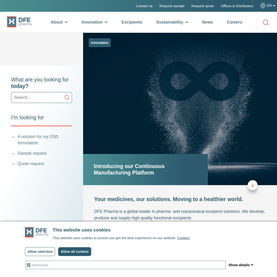 dfepharma.com homepage screenshot