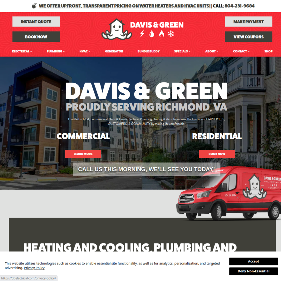 dgelectrical.com homepage screenshot