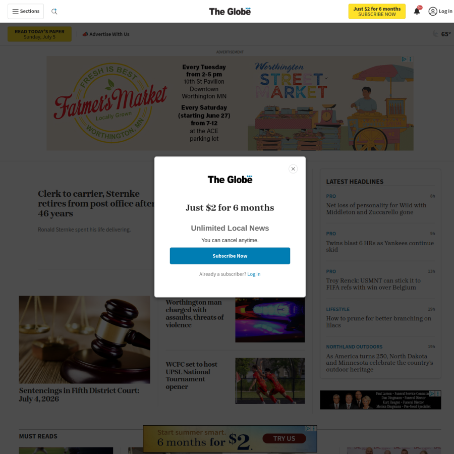 dglobe.com homepage screenshot