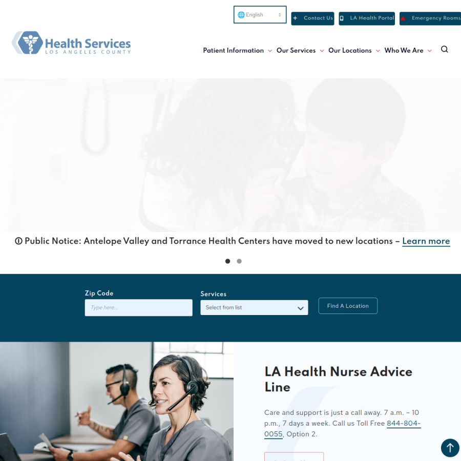 dhs.lacounty.gov homepage screenshot