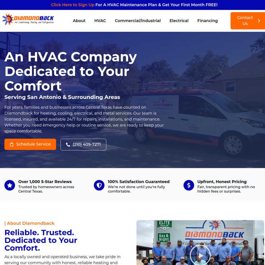 diamondbackacr.com homepage screenshot