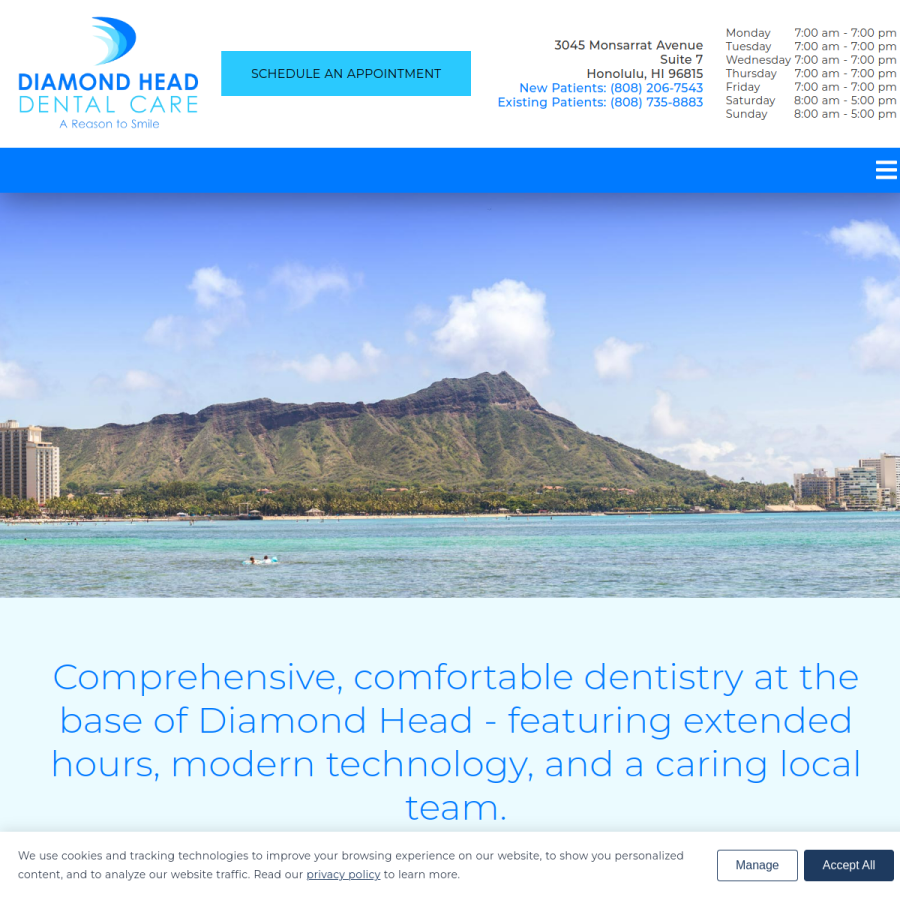 diamondheaddentalcare.com homepage screenshot