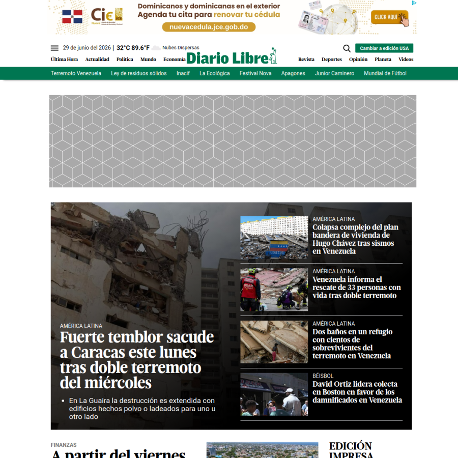 diariolibre.com homepage screenshot