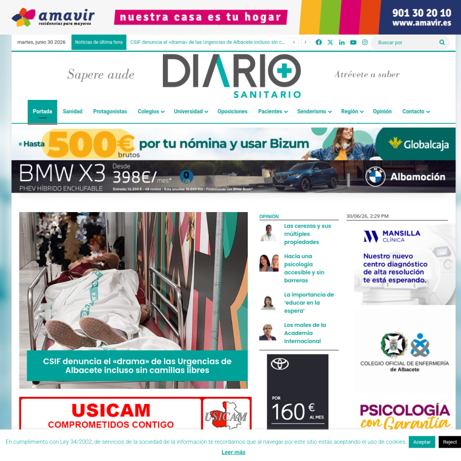 diariosanitario.com homepage screenshot