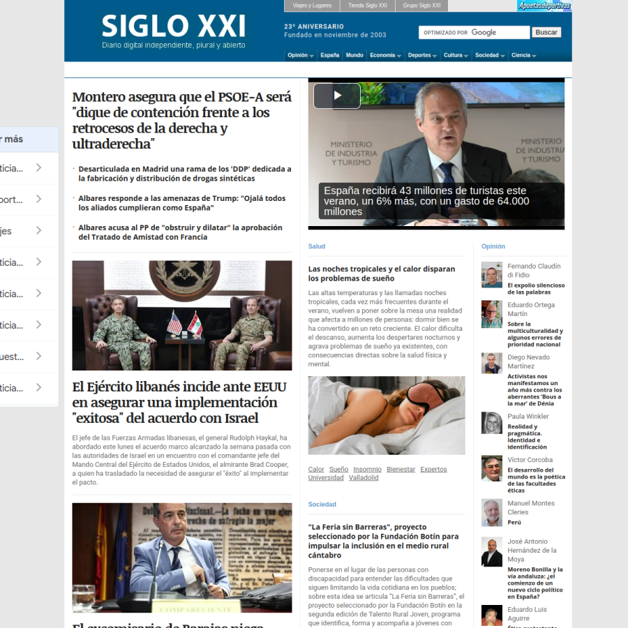 diariosigloxxi.com homepage screenshot