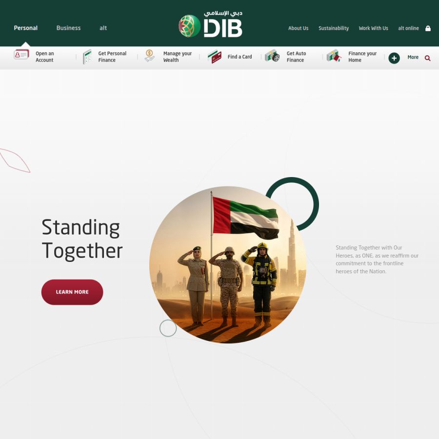 dib.ae homepage screenshot