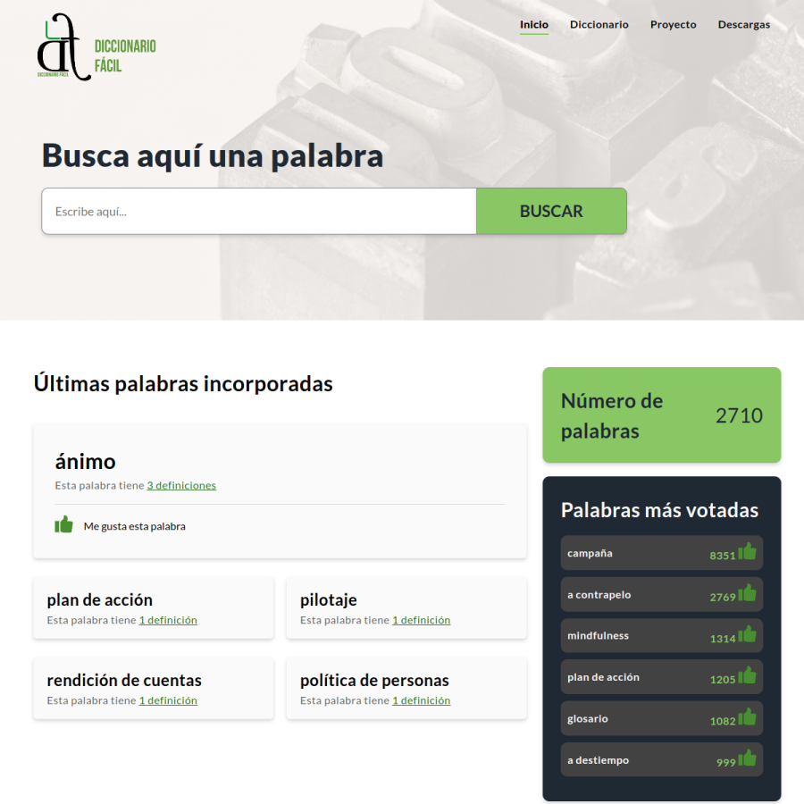 diccionariofacil.org homepage screenshot