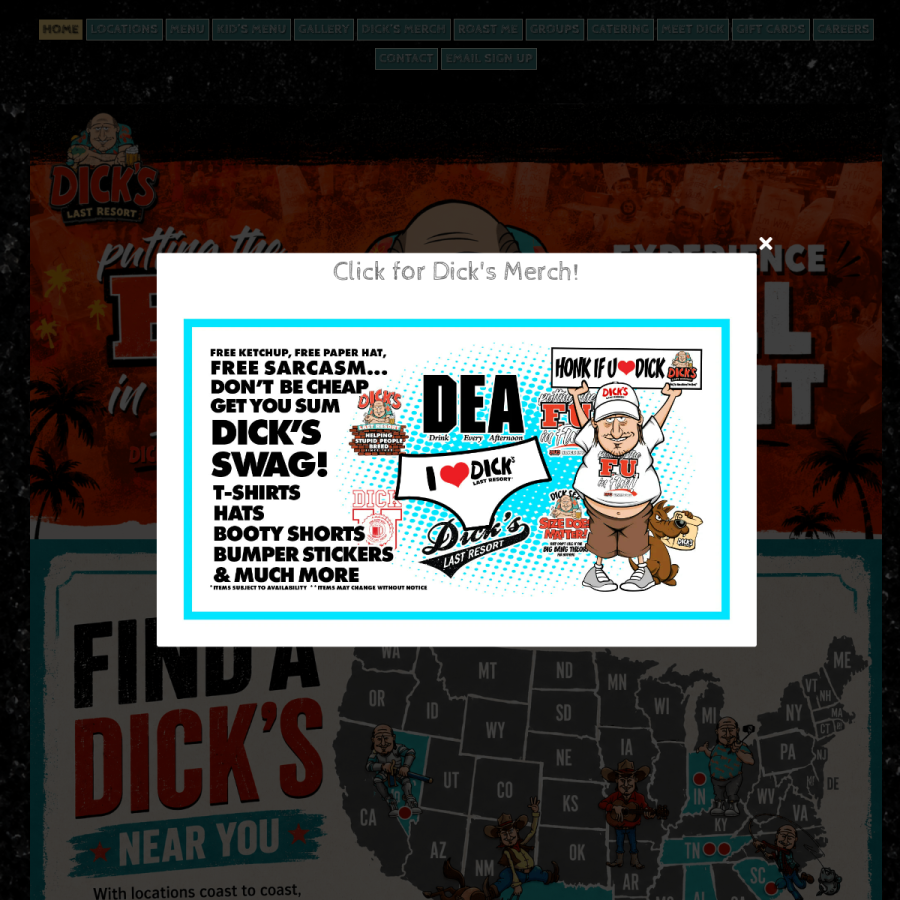 dickslastresort.com homepage screenshot