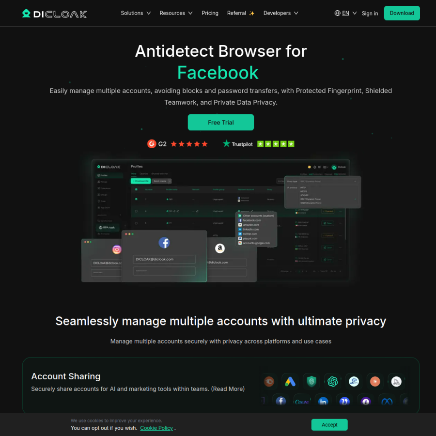 dicloak.com homepage screenshot