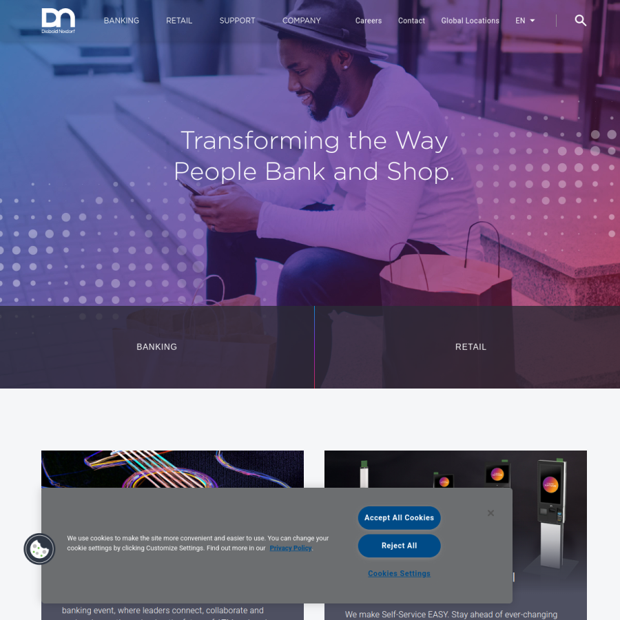 dieboldnixdorf.com homepage screenshot