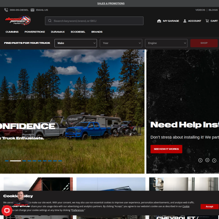 dieselpowerproducts.com homepage screenshot