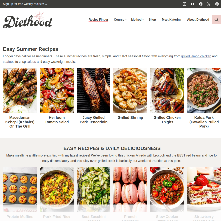 diethood.com homepage screenshot