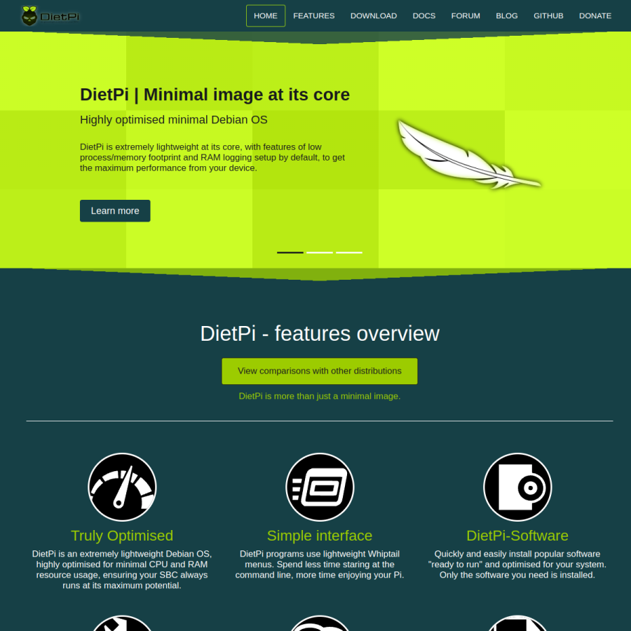 dietpi.com homepage screenshot