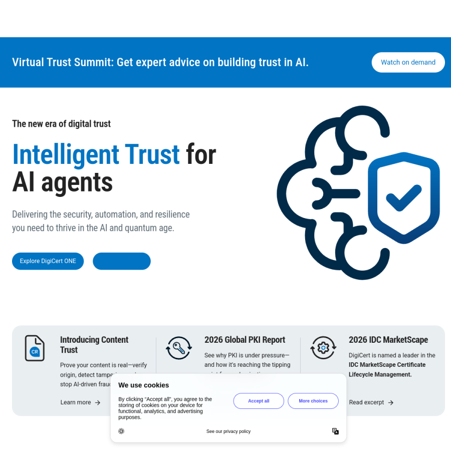 digicert.com homepage screenshot