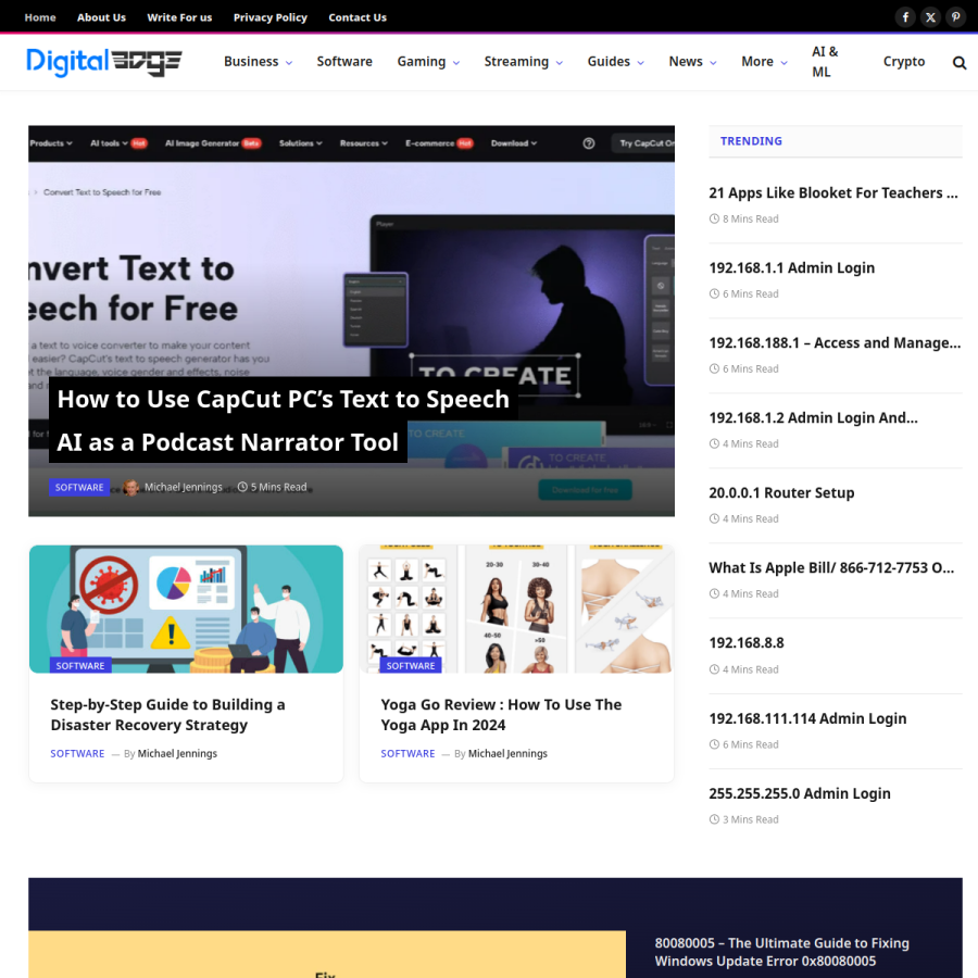 digitaledge.org homepage screenshot