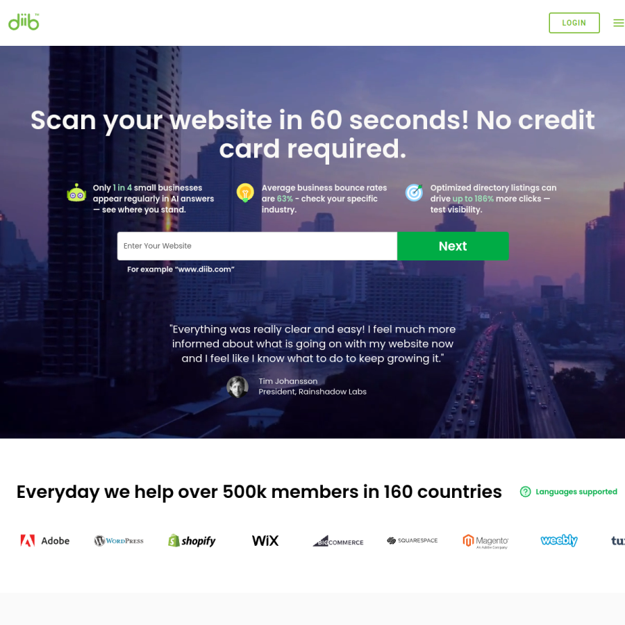 diib.com homepage screenshot