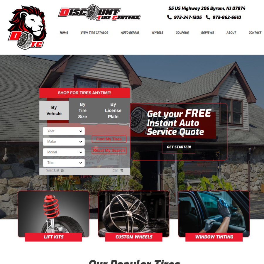 discounttirecentersnj.com homepage screenshot