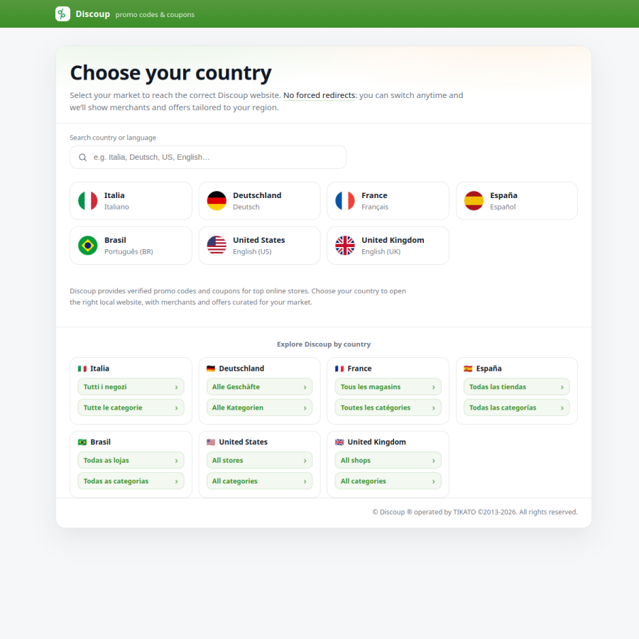 discoup.com homepage screenshot