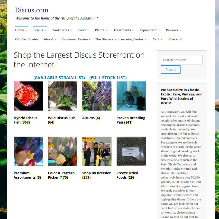 discus.com homepage screenshot