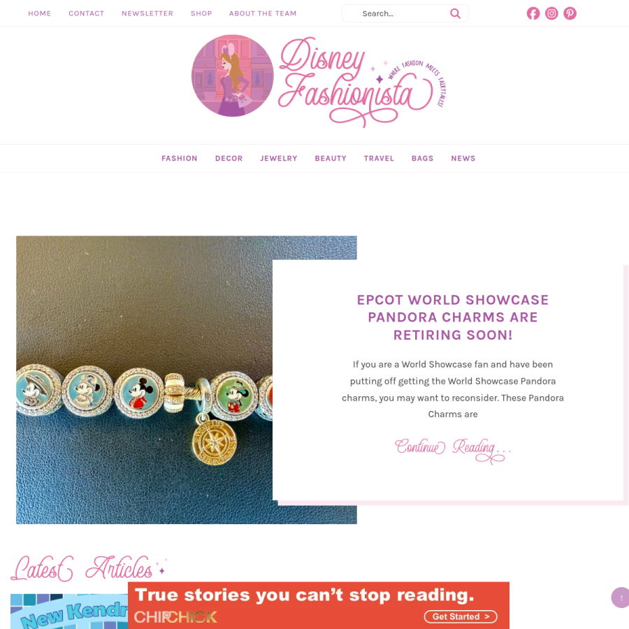 disneyfashionista.com homepage screenshot