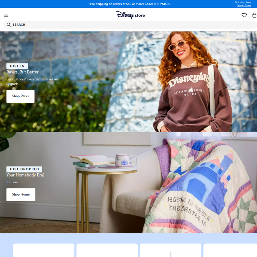 disneystore.com homepage screenshot