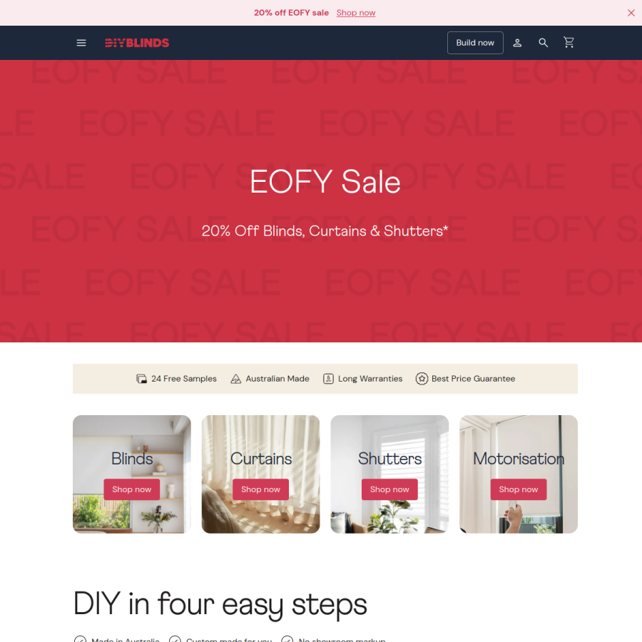 diyblinds.com.au homepage screenshot
