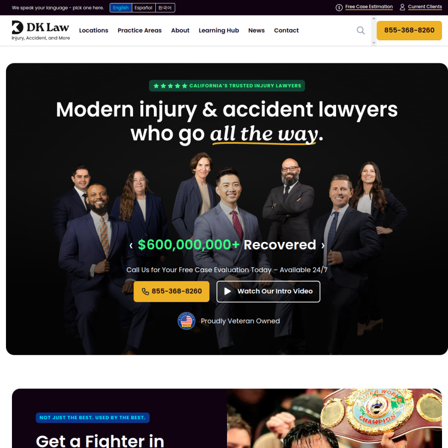 dklaw.com homepage screenshot